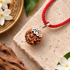 5 Mukhi Rudraksha Pendant Anti-Tarnish Silver-Plated (Lab Certified)