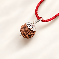 5 Mukhi Rudraksha Pendant Anti-Tarnish Silver-Plated (Lab Certified)