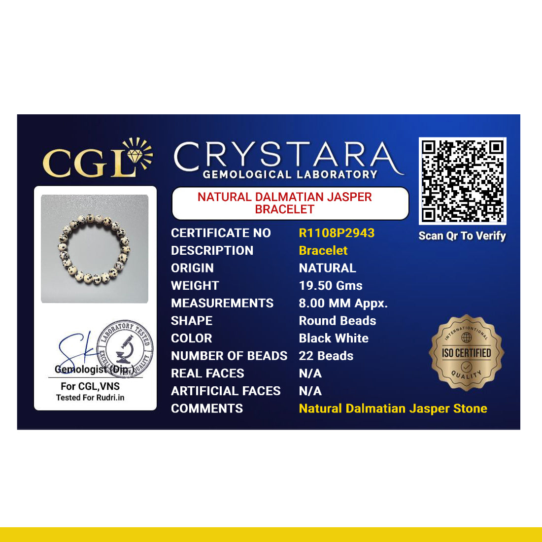 Dalmatian Jasper Balance Bracelet