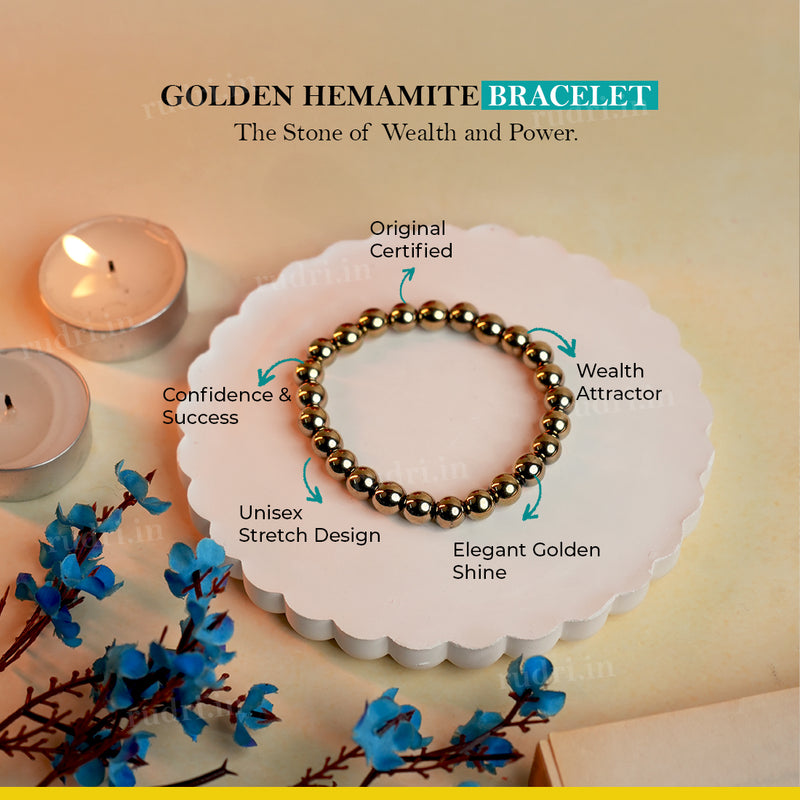 Golden Hematite Bracelet – Natural Stone Bracelet