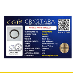 Pyrite Diamond-Cut Bracelet – Natural Wealth, Success & Protection Crystal Bracelet for Men & Women
