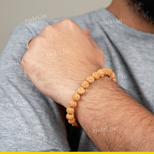 Natural Himalayan 5-Mukhi Rudraksha Bracelet – Divine Protection, Peace & Spiritual Energy