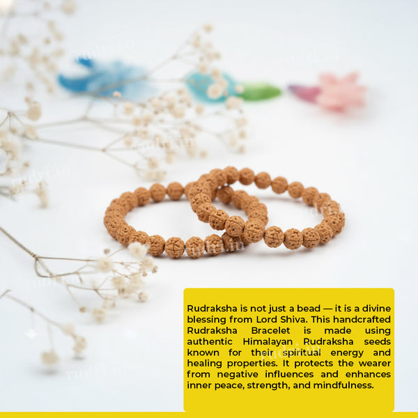 Natural Himalayan 5-Mukhi Rudraksha Bracelet – Divine Protection, Peace & Spiritual Energy