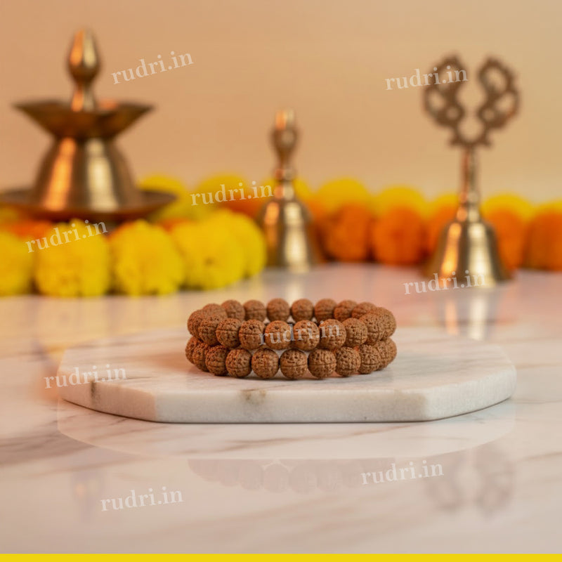 Natural Himalayan 5-Mukhi Rudraksha Bracelet – Divine Protection, Peace & Spiritual Energy