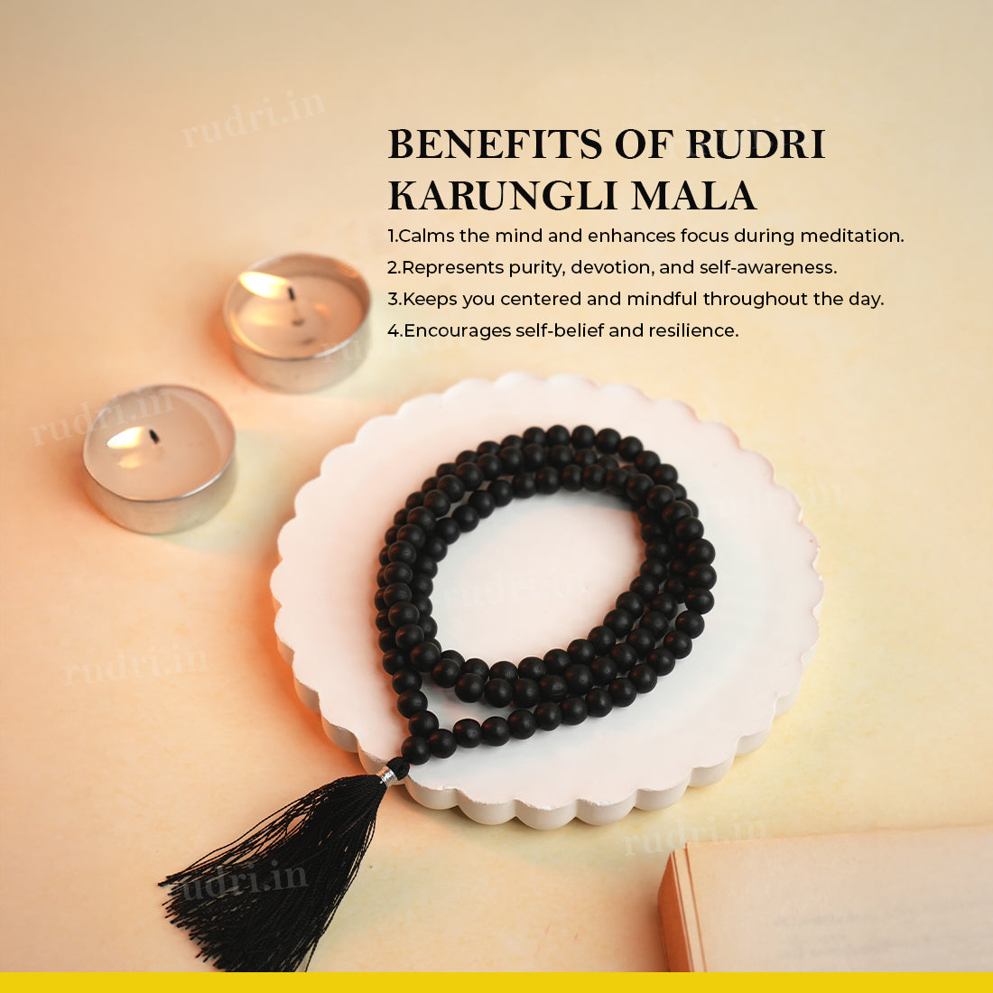 Natural Karungali Mala 8 mm