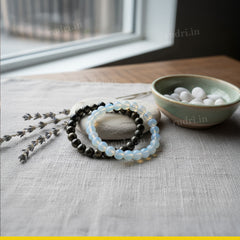 Moonlight Gold Combo Bracelet (Pyrite + Opalite)