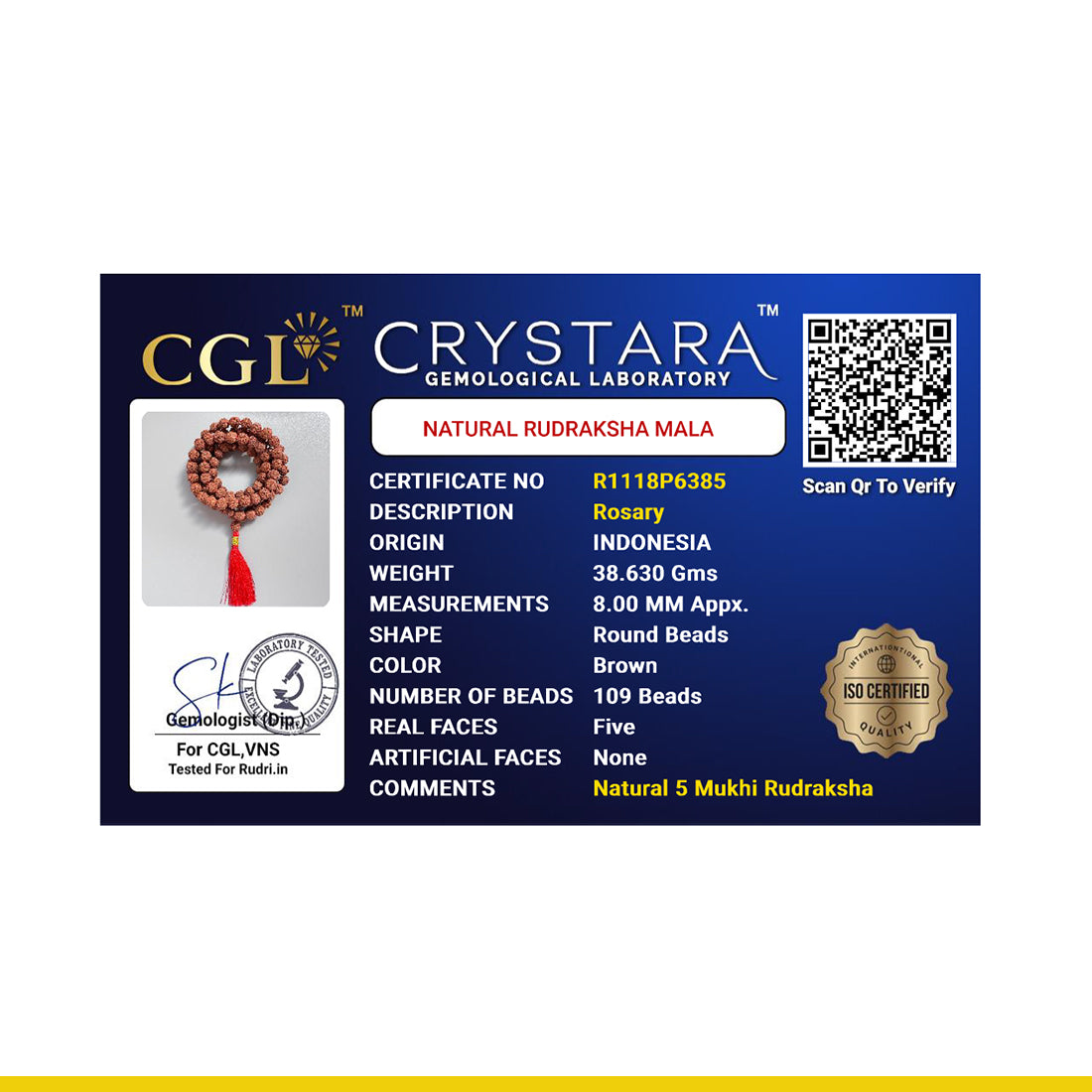 5 Mukhi Rudraksha Jaap Mala