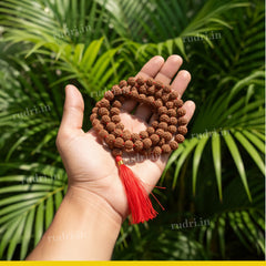 Natural 5-Mukhi Rudraksha Mala 6-7 mm 108+1 Beads