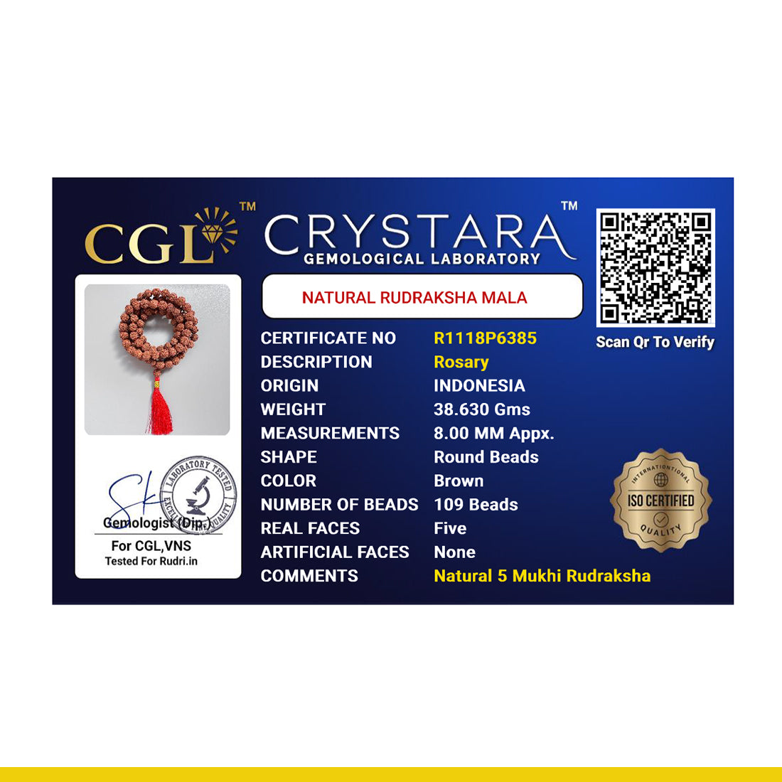 5 Mukhi Rudraksha Mala